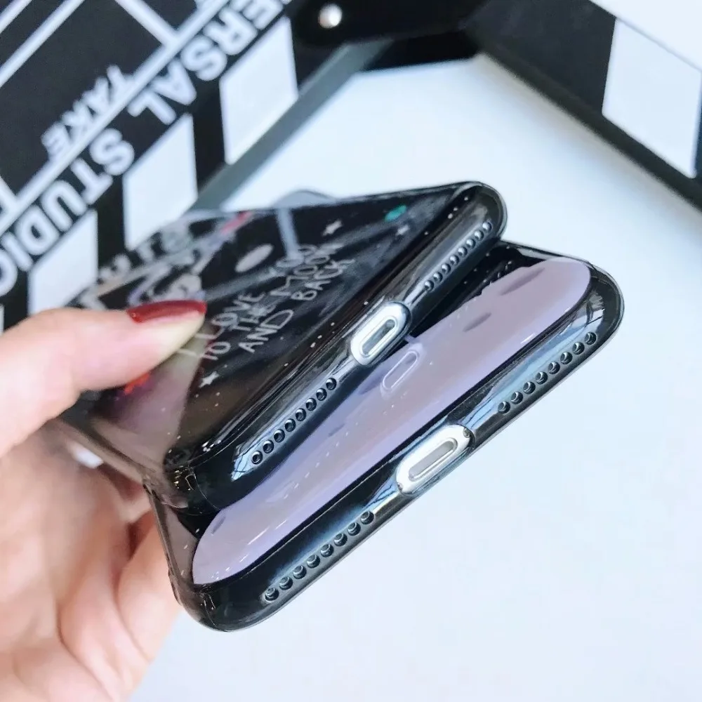 Астронавт фарфор Пара Любовь Сердце телефон чехол для iPhone 6 6s 7 8 Plus Мягкие