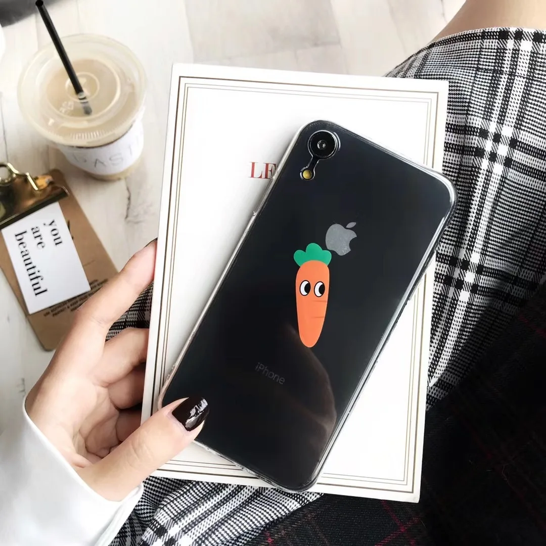 Милый чехол для телефона с рисунком моркови редиски iPhone 7 Plus 6 6s 8 11 Pro MAX X XR XS Max