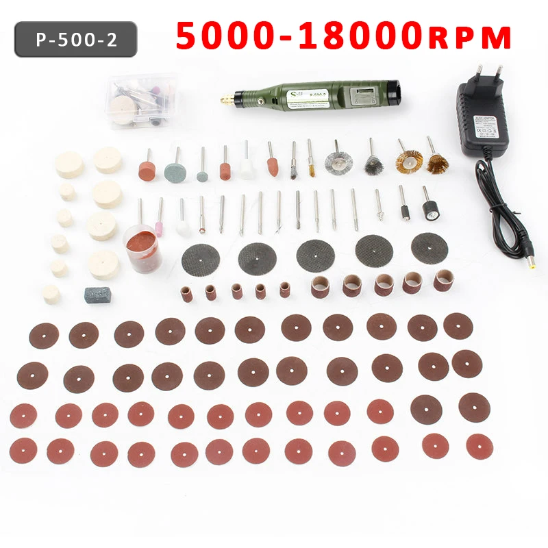 P500-2 Электрическая дрель Dremel шлифовальная машина В 18 в гравировка ручка шлифовальная машина Мини дрель DIY дрель Электрический Роторный инструмент мини-мельница шлифовальная машина - Цвет: P500-2