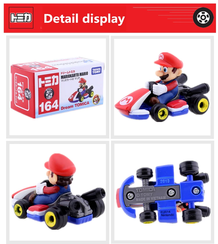 TAKARA TOMY мечта TOMICA № 164 MARIOKART 8 Марио модель родстера комплект литья под давлением, миниатюрная Автомобильная игрушечная пресс-Горячая Аниме Рисунок Детские игрушки