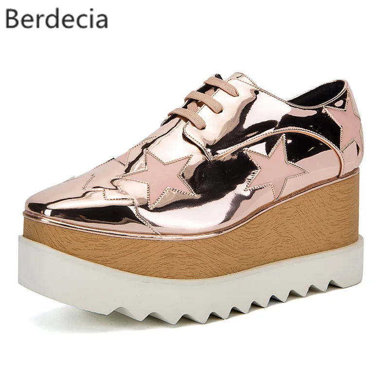 2017 женские туфли на шнуровке звезда обувь платформе мода квадратный носок ткань