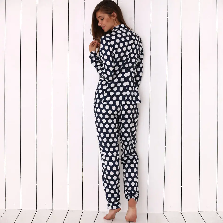 Осенне весенний женский пижамный комплект пижама с длинным рукавом одежда для