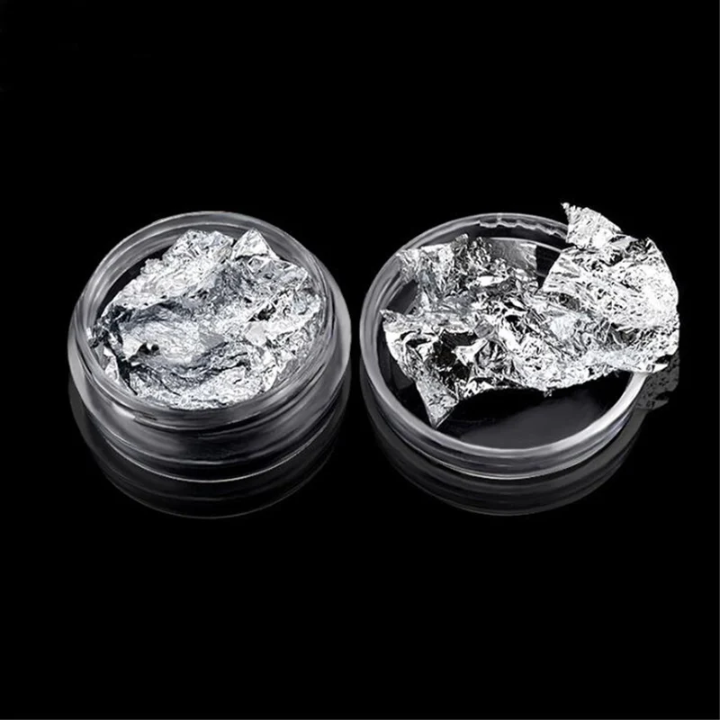 1 коробка золотистых серебристых хлопьев наклейка для ногтей блестящая бумага