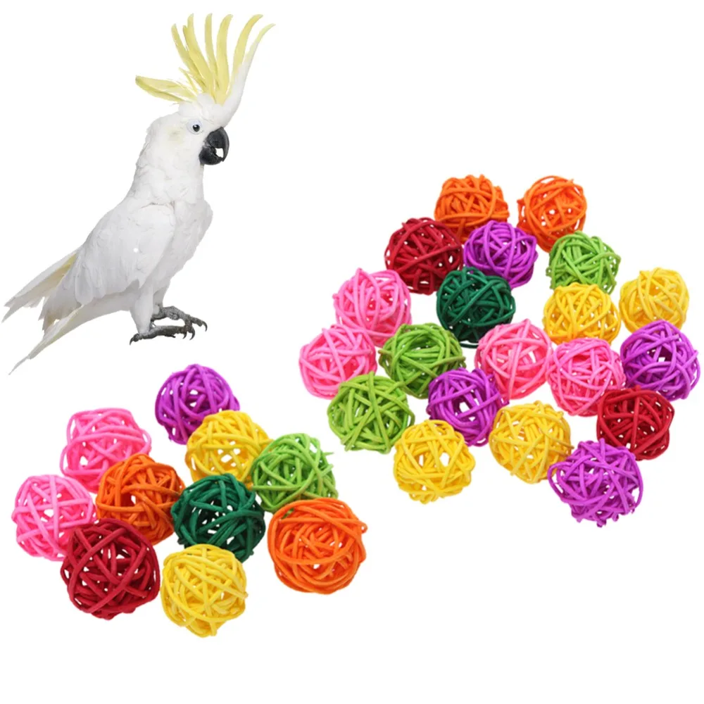 10 шт./20 шт. Игрушечные Мячи из ротанга для попугаев|bird chew toy|bird toysbird parrot toys |