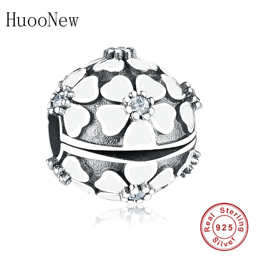 Подходят к оригинальным браслетам Pandora, 925 серебро, розовый, красный, эмаль, любовь, сердце, зажим, пробка, бусины, изготовление ювелирных изделий, Berloque - Цвет: HN0324-W