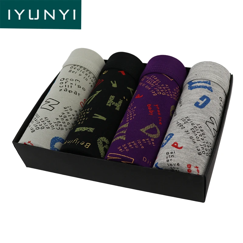 IYUNYI 4 шт./партия трусы мужское нижнее белье мягкие боксеры Модальные мужские с