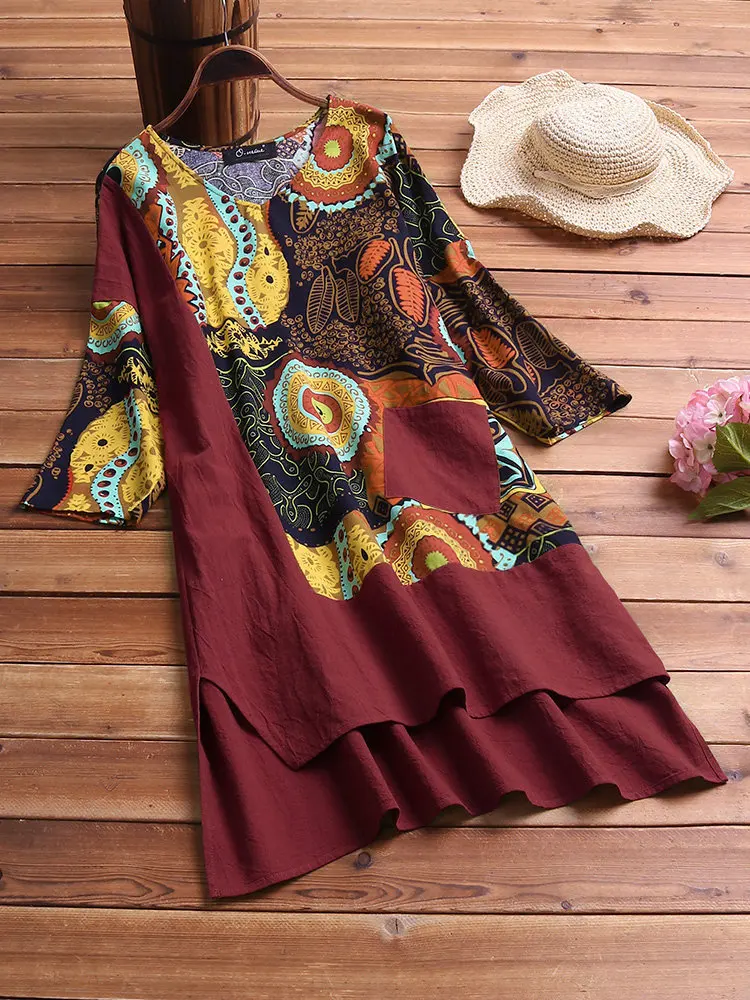 4xl 5xl 2019 хлопок и лен Ретро летнее платье большого размера трапециевидной формы