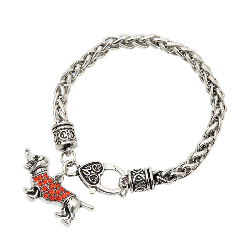 Хрустальные собаки Лидер продаж пшеничная звеньевая Цепочка браслет с