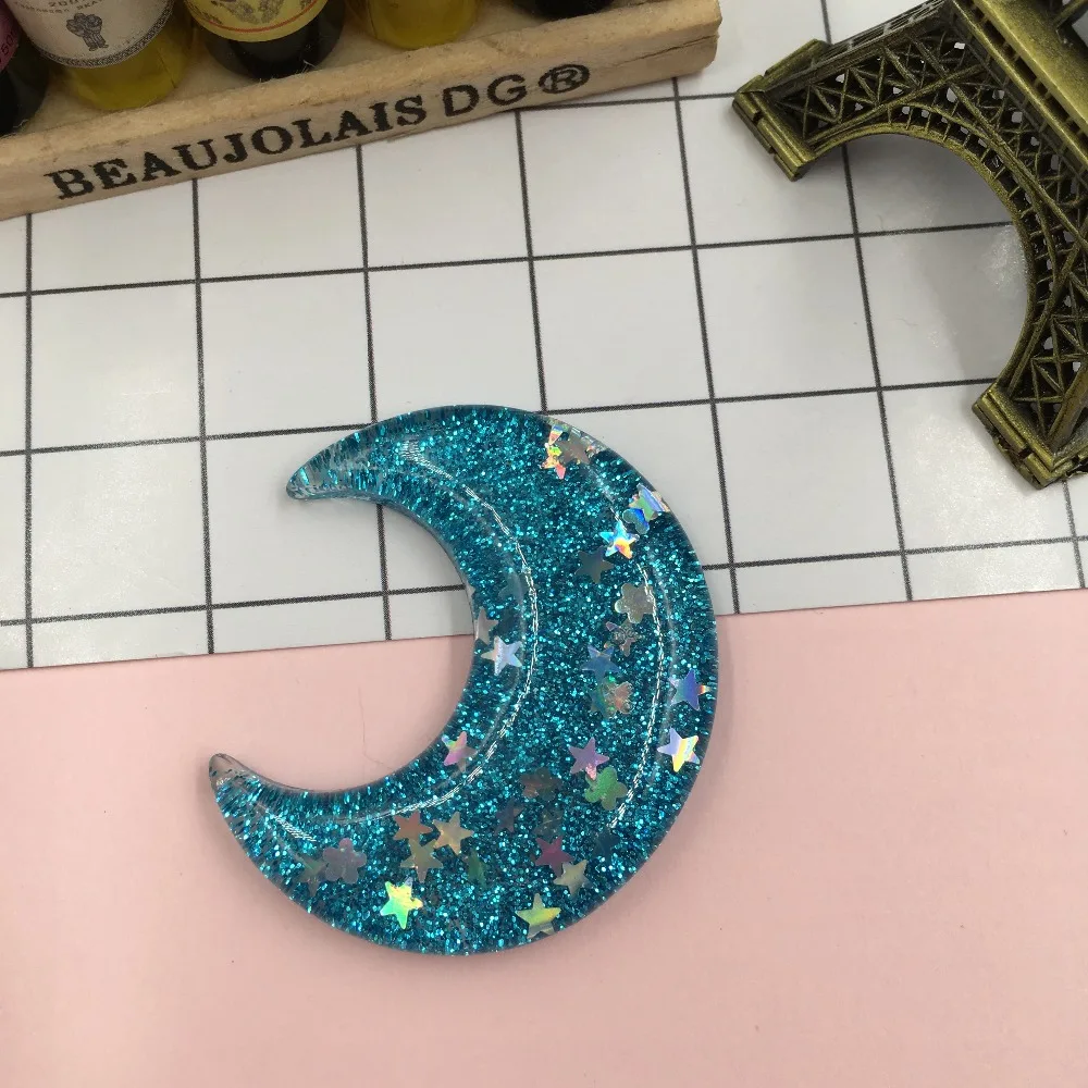 5 шт./лот Яркая блестящая Луна каваи из смолы без отверстия для поделок