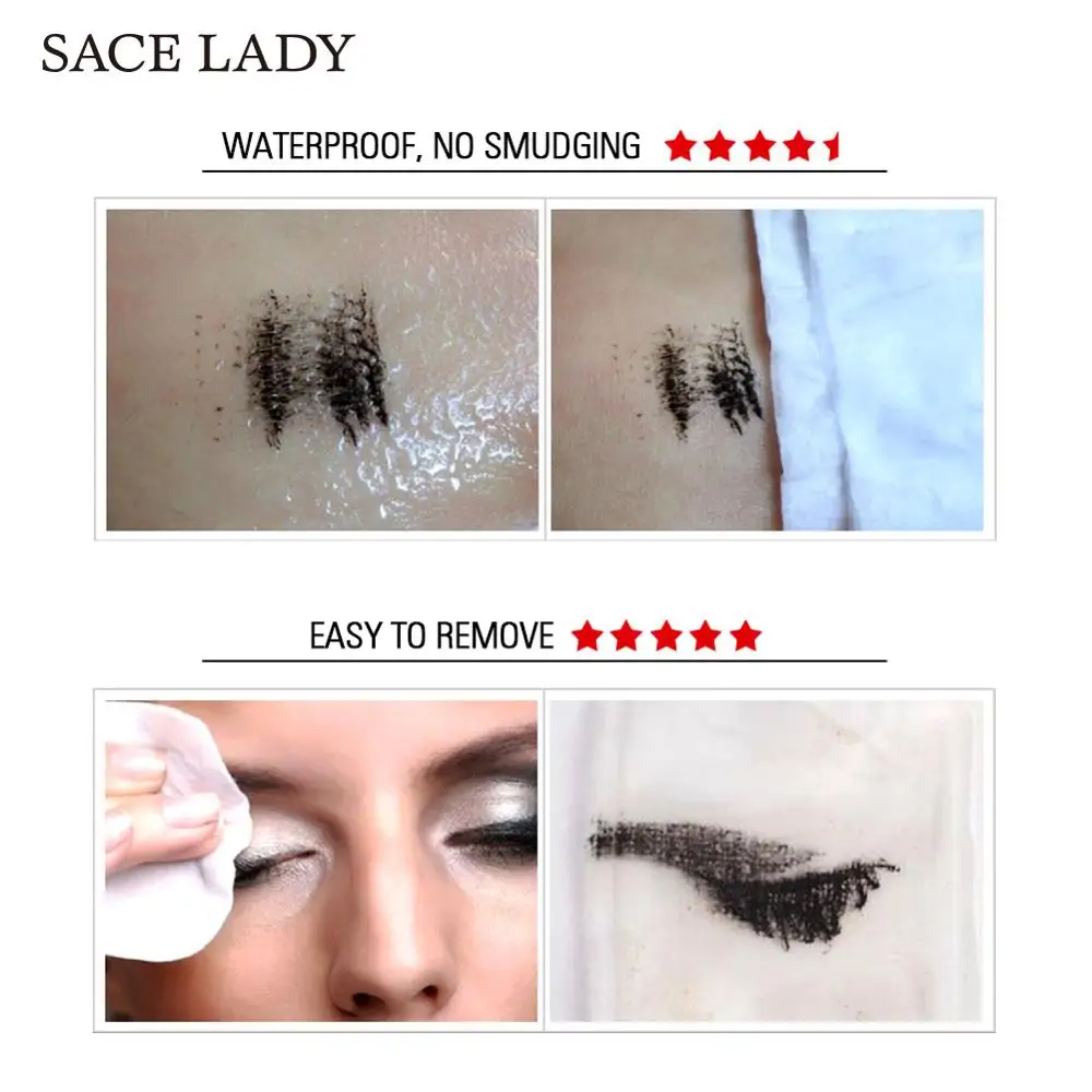 SACE LADY тушь для ресниц Макияж подкручивание густых ресниц водоСТОЙКАЯ 4D шелковое волокно Rimel наращивание объема ресницы Косметика