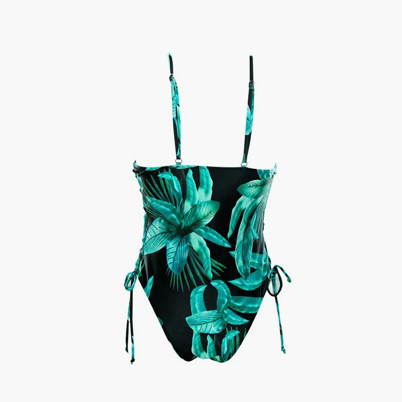 Rhyme Lady swimwear Women 2018 summer One Piece Swimsuit Monokini lady brazilian Swimwear printed hot sale push up bathing suit | Спорт и
