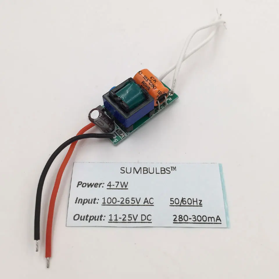 5W 10W 15W 20W 25W 30W 35 Вт с драйвером постоянного тока для светодиода 300mA AC 100V 220V DC/DC конвертер Питание трансформатор доска 50/60hz