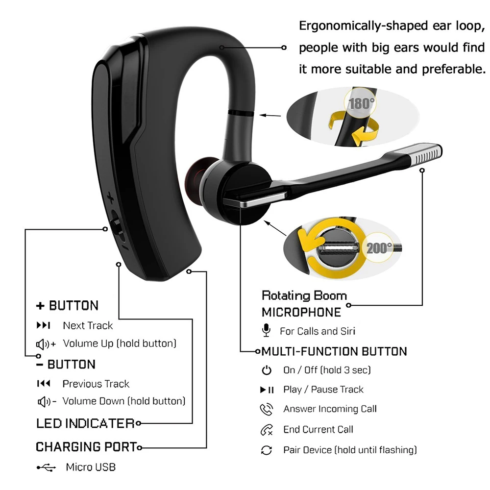 K6 Bluetooth наушники Бизнес гарнитура Беспроводной HD Шум снижение с автомобиля