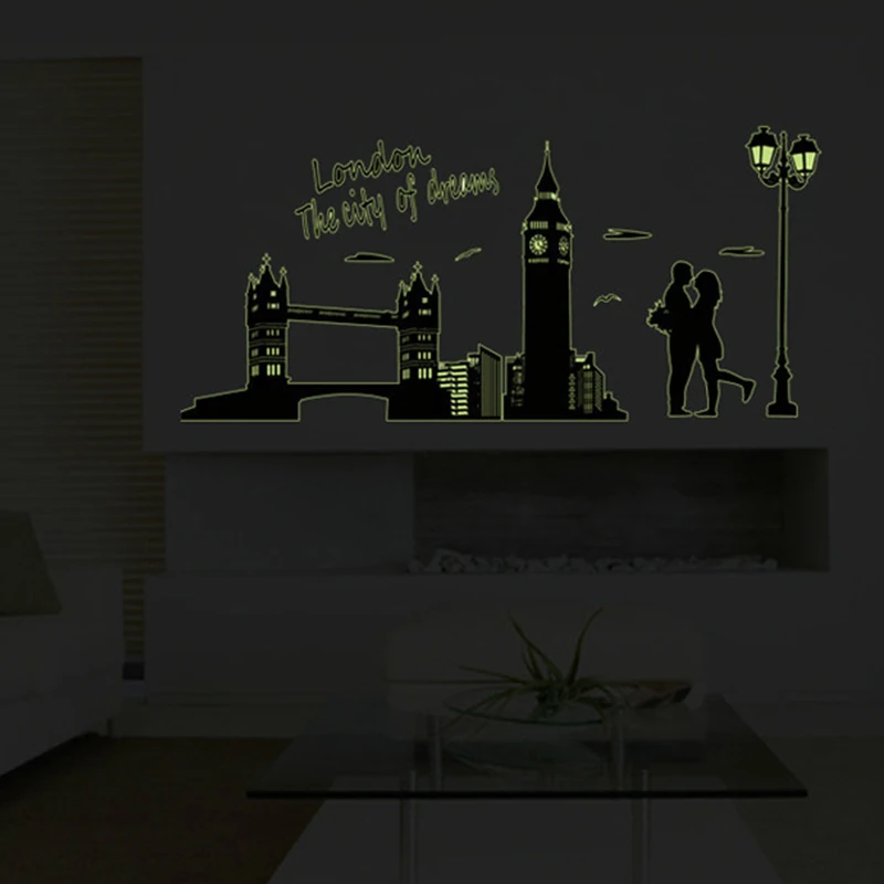 Настенные наклейки City dreams светящиеся в темноте украшение для спальни сделай сам