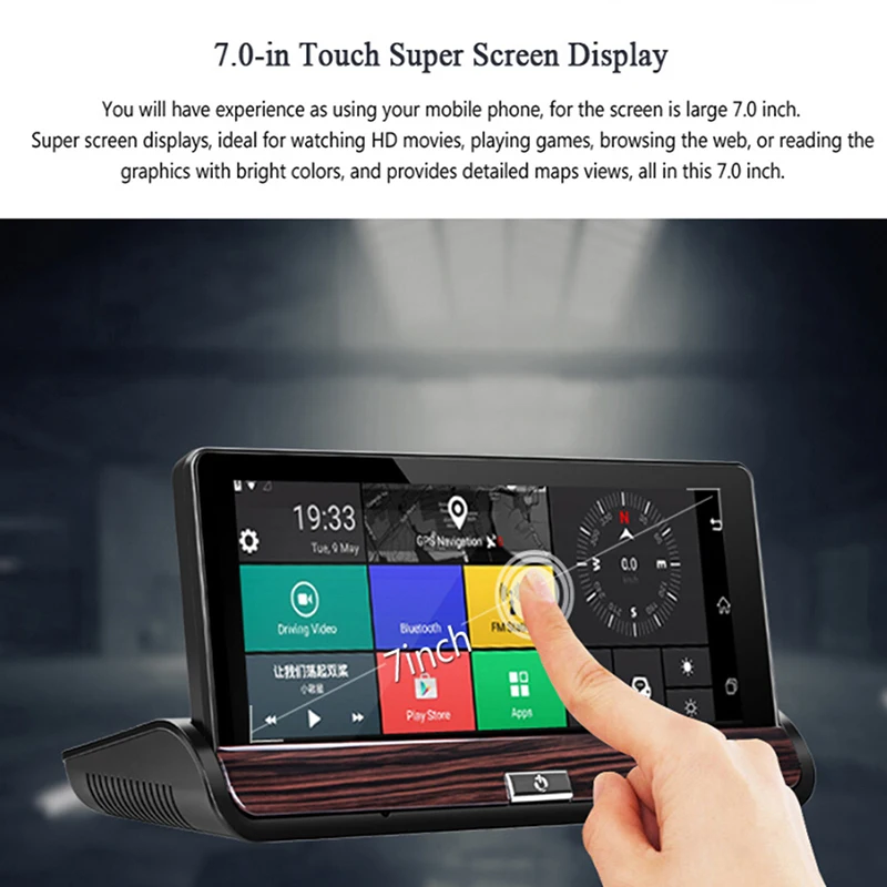 7,0 дюймов 3g full HD1080P Автомобильный gps навигатор DVR Bluetooth сеть связь WiFi функция Автомобильный видеорегистратор с картой видеорегистратор