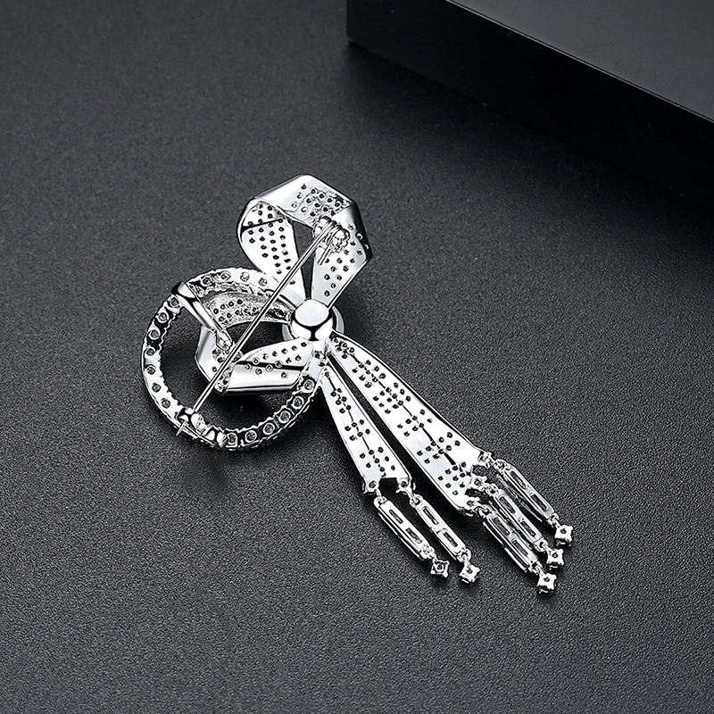 MANWII бантом броши меди кубический цирконий моды банкет Модный корейский Броши