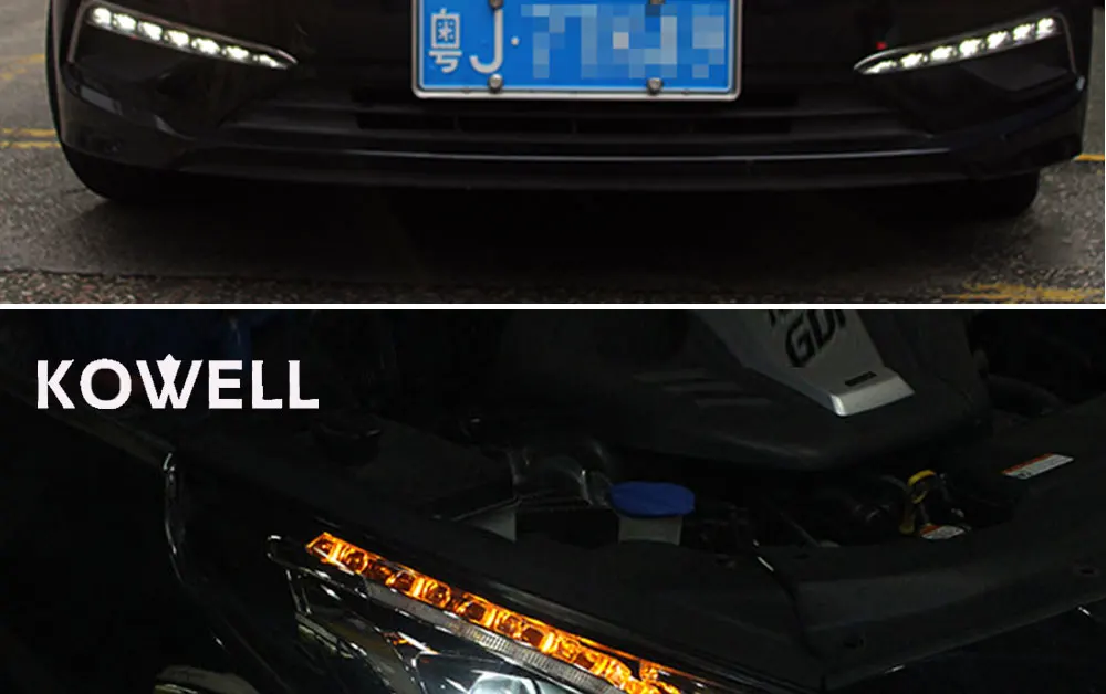 KOWELL автомобильный Стайлинг для hyundai Sonata 9 фары светодиодный фары DRL Объектив Двойной Луч Биксеноновые HID аксессуары