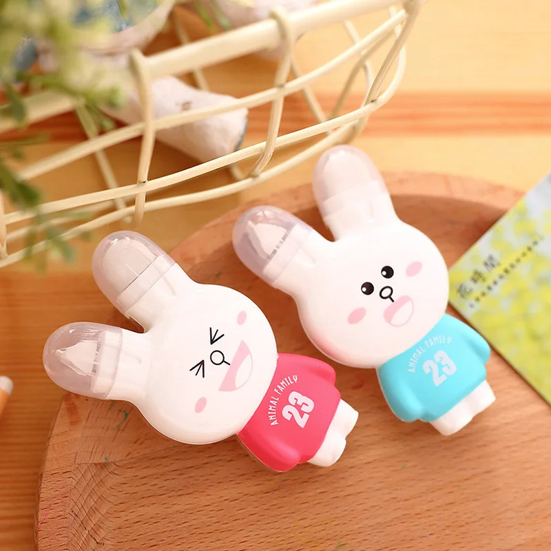 Kawaii Милая мультяшная коррекция лента кролик креативная с двойными ластами