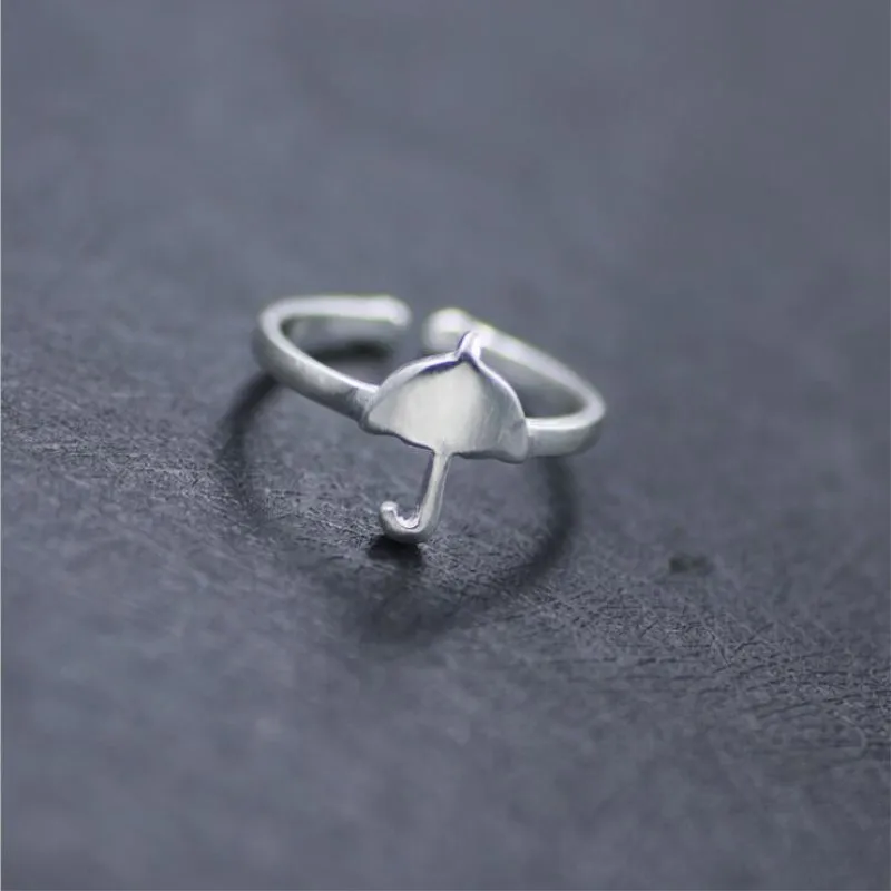

Creative Fashion Simple Korean Style Fashion 925 Sterling Silver Jewelry Umbrella Brushed Tool Opening Rings SR202