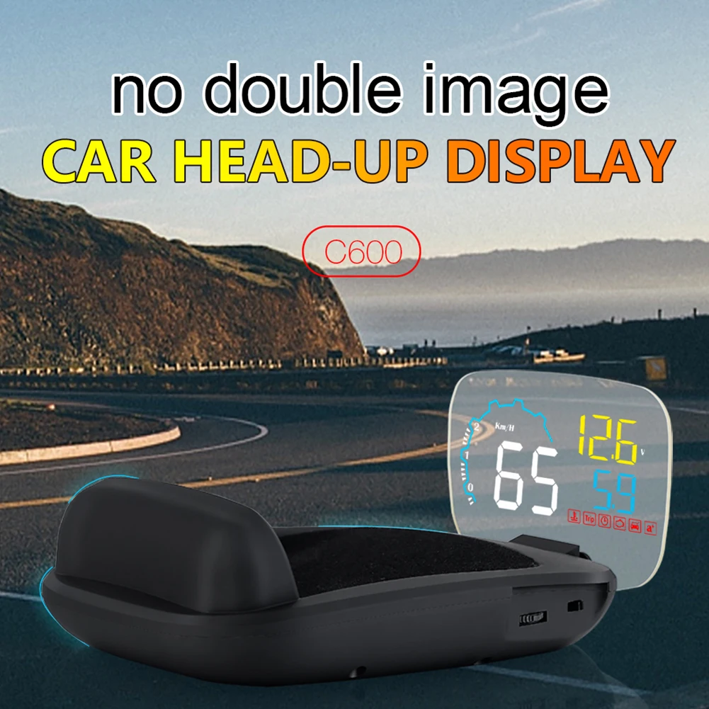 C600 Автомобильный Hud Дисплей OBD Авто превышение скорости сигнализации вождения компьютера автомобиля Hud
