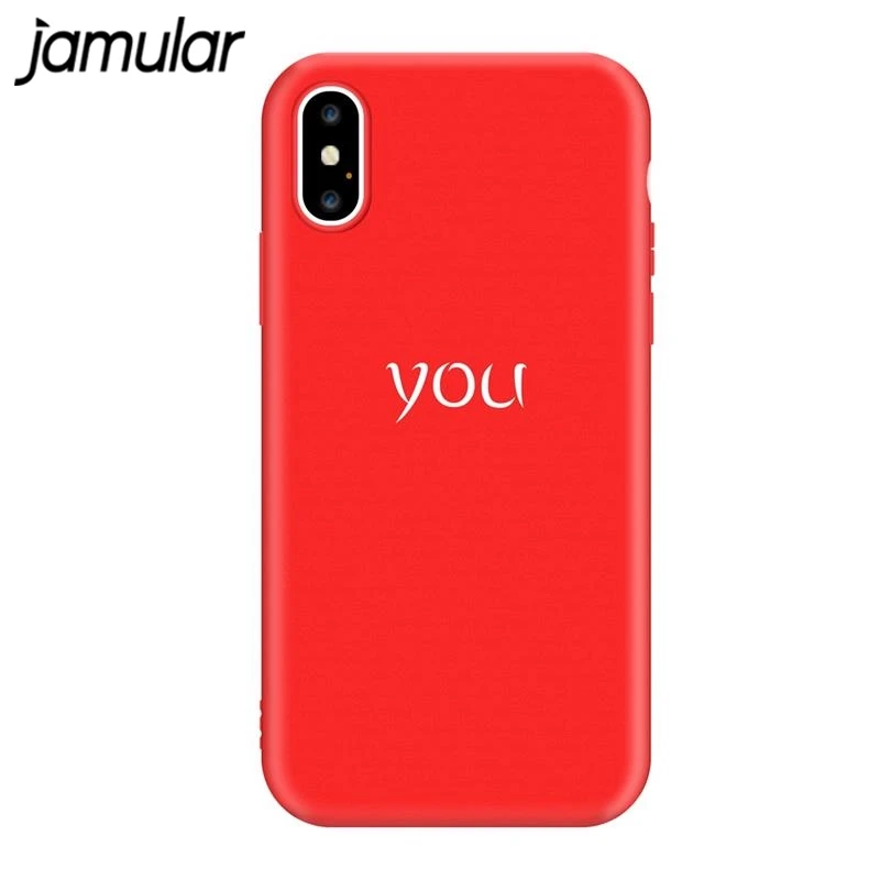 Чехлы для телефонов JAMULAR YOU ME iPhone 7 XS MAX XR X 8 6 6s Plus забавная мягкая задняя крышка из