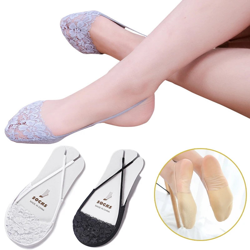 

1Pair Ultrathin Boat Socks For Women Breathable Half Feet Socks Cotton Invisible Sling No Show Low Cut Short Socks Slipper