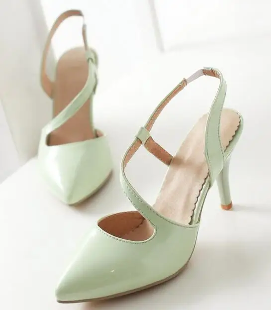 2017 платье острым носом насосы большой размер 32 43 летние женские сандалии