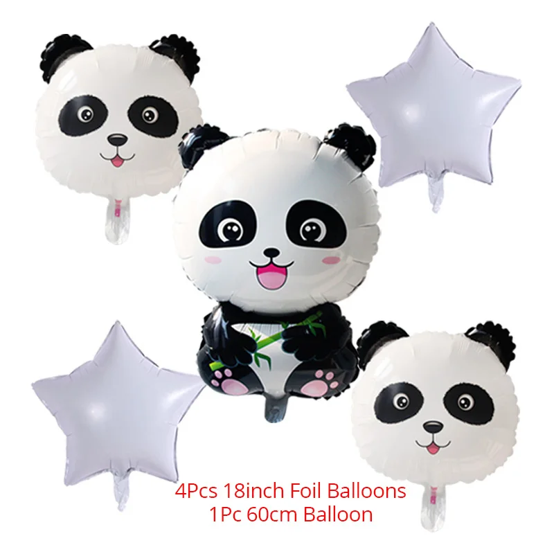 5pcs Balloon Панда тематическая одноразовая посуда для праздника наборы festa infantil панда бумажные тарелки и стаканы скатерть Дети День рождения украшения - Цвет: 5pcs Balloon