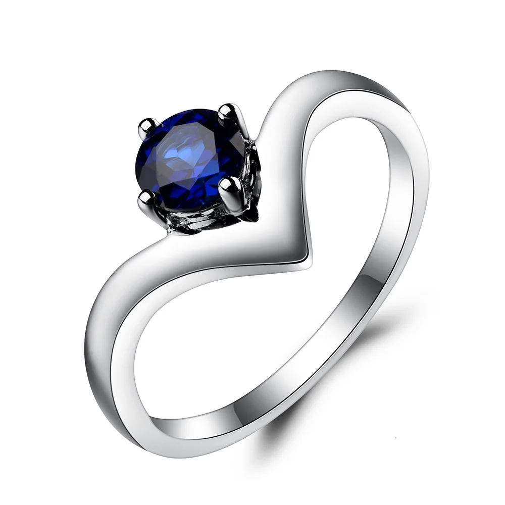 Женское Обручальное кольцо с синим сапфиром | Украшения и аксессуары