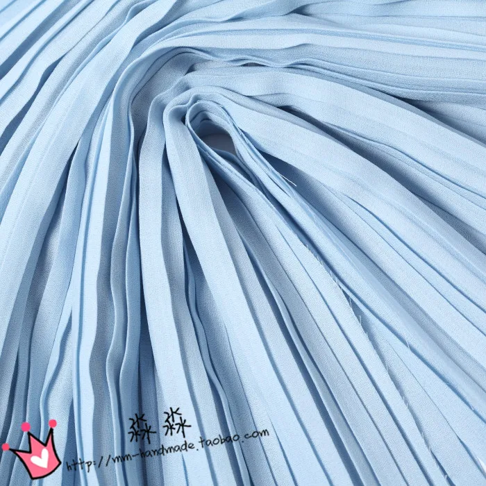 Лето 2019 светильник голубая марлевая спиральная синяя плиссированная шифоновая