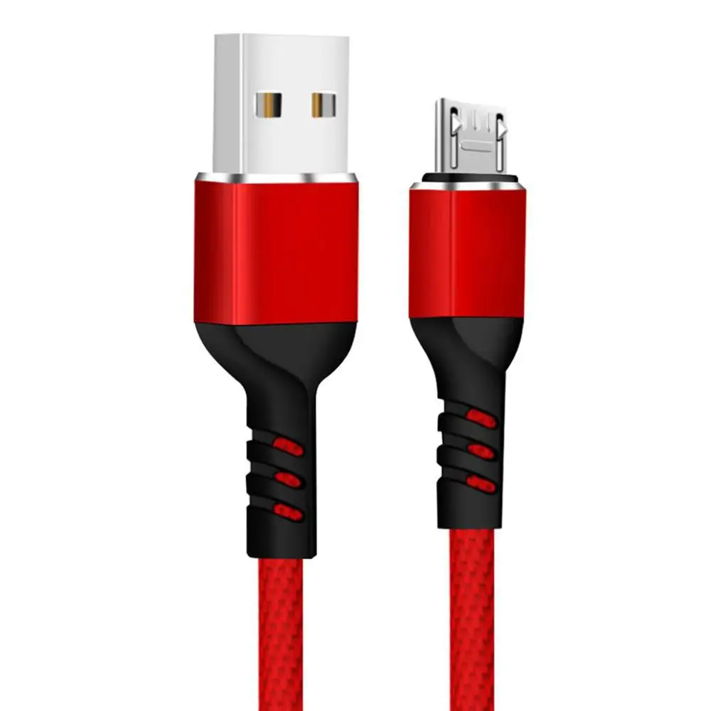 GUUGEI Micro USB кабель Quick Charge 3A Micro адаптер USB Android кабель прочный тканевый плетеный шнур для передачи данных мягкий провод Быстрая зарядка - Цвет: Red USB Cable