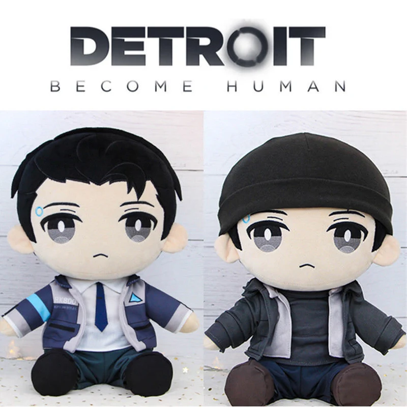 Детройт: Становление человеком Плюшевые игрушки DBH Connor RK800 Заполненные подушки Кукла в наряде Шляпа Милый подарок.