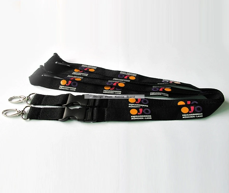 

Custom Sport Logo Neck black Lanyards Silk Screen Keychain &Meeting Lanyards With Deign Logo Promotion Flat Lanyards