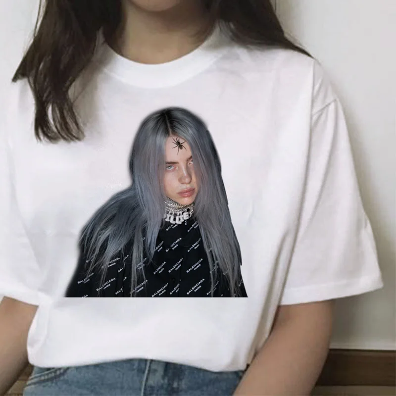Billie eilish Футболка женская хип-хоп топы Новая забавная модная футболка harajuku ulzzang 90s гранж уличная футболка Повседневная Женская