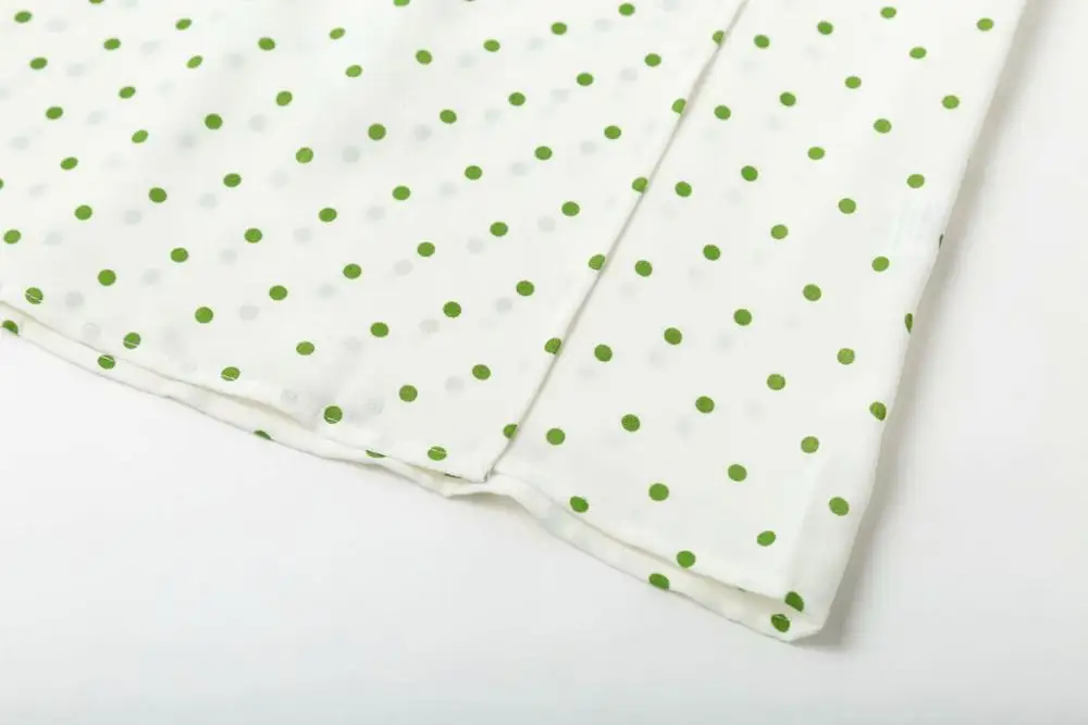 Шикарный зеленый принт в горошек юбки с боковой талией и пуговицами юбка миди