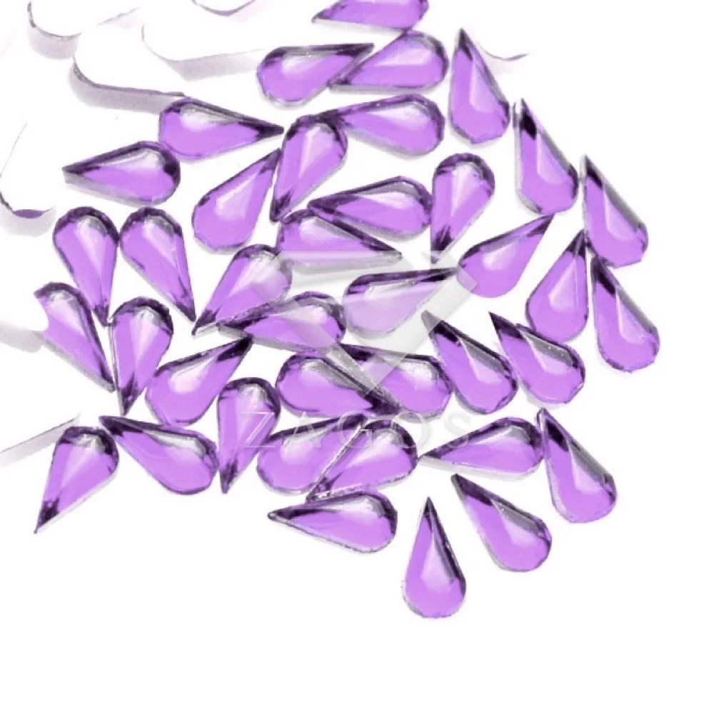 Light Purple 1000 шт Акриловые 3 мм каплевидные стразы с плоской обратной поверхностью 12 цветов без горячей фиксации 3D Декор ногтей украшения оптом AF0011 - Цвет: Light Purple