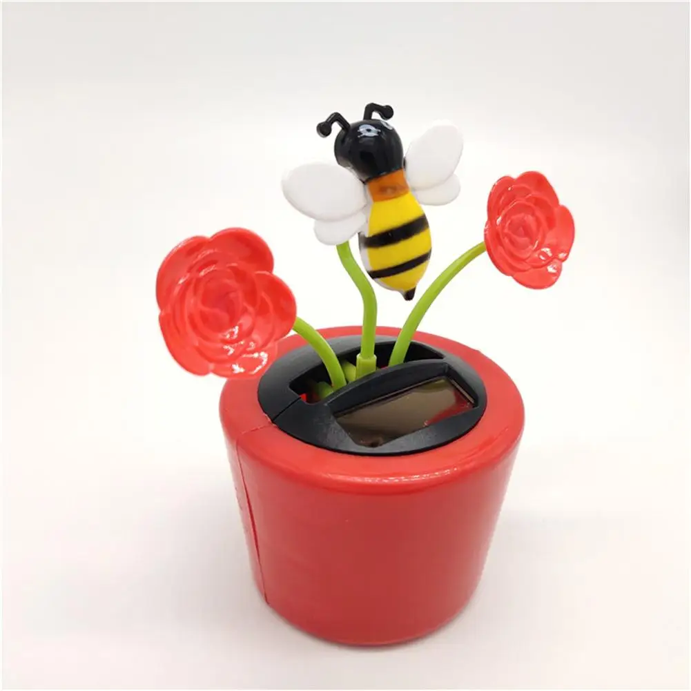 

New Solar Powered Flip Flap Dancing Bee Flower Can Swing Automatically By Sunlight For Decor Dancing Flower Toy Gift Fashion