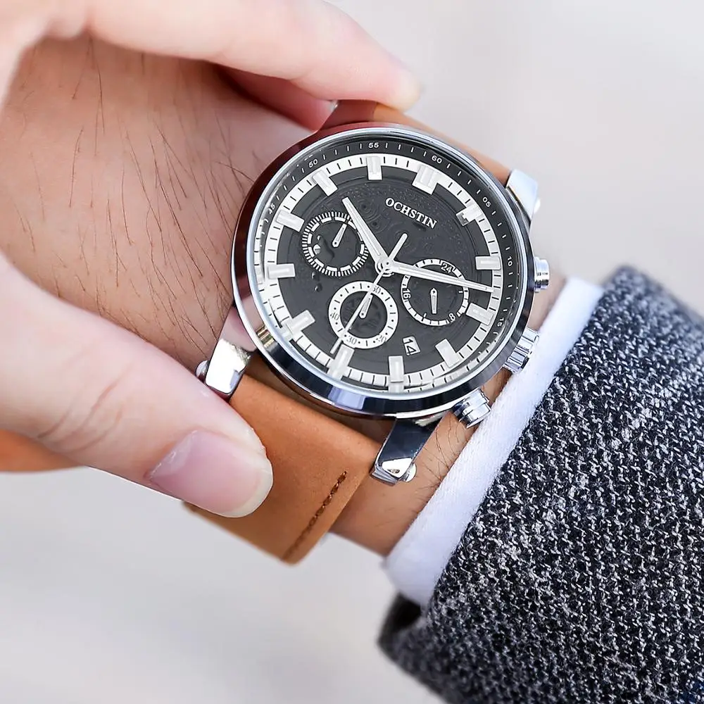 OCHSTIN luxury Brand Classic Watch Men 2019 Fashion Sport Chronograph Waterproof Gold Quartz Pilot Wristwatches Clock relogios | Наручные