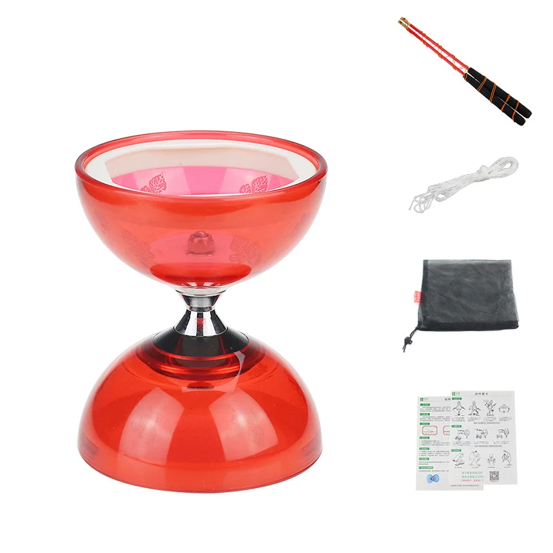 Подшипник diabolo игрушки профессиональный набор Diabolo упаковка с веревочной сумкой Китай - Цвет: S-Red