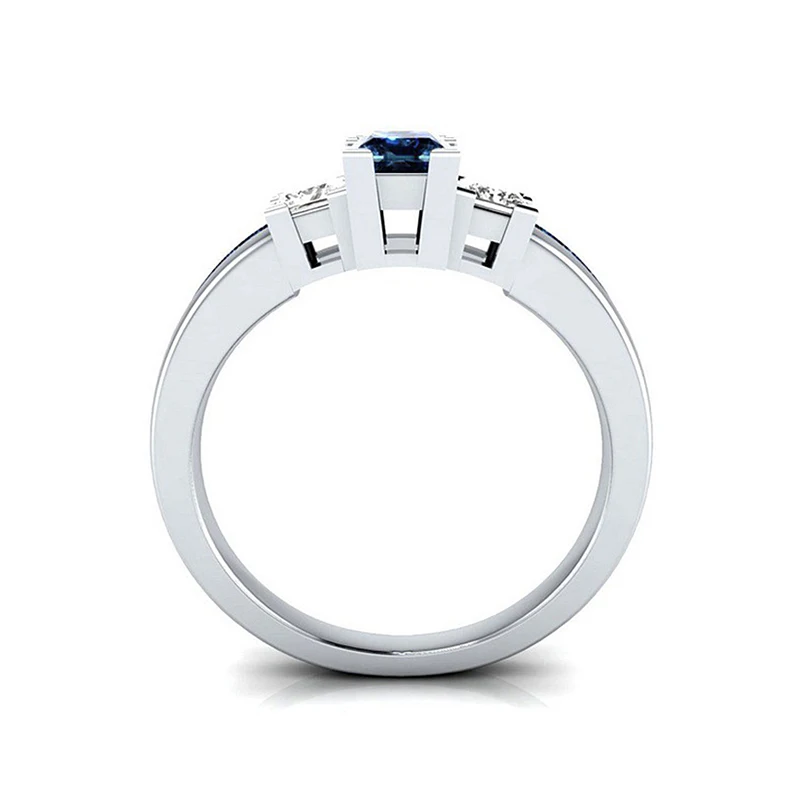Bague Ringen, розовый, голубой, зеленый драгоценный камень, кольца на палец для женщин, твердые, 925 пробы, серебряные, обручальное Ювелирное кольцо, 4 цвета, размер 6-10