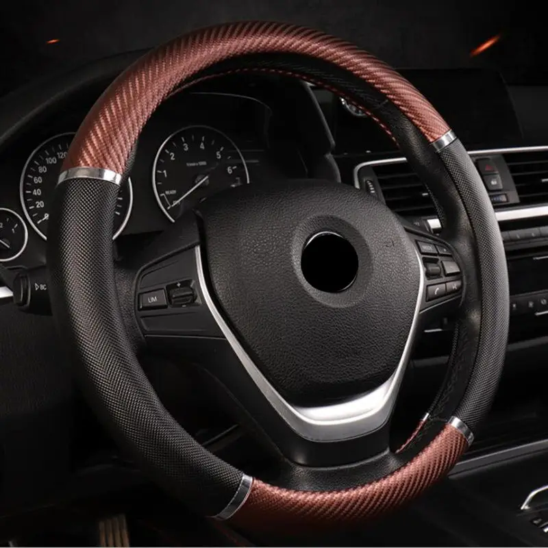 Универсальный чехол рулевого колеса автомобиля из искусственной кожи 5 цветов