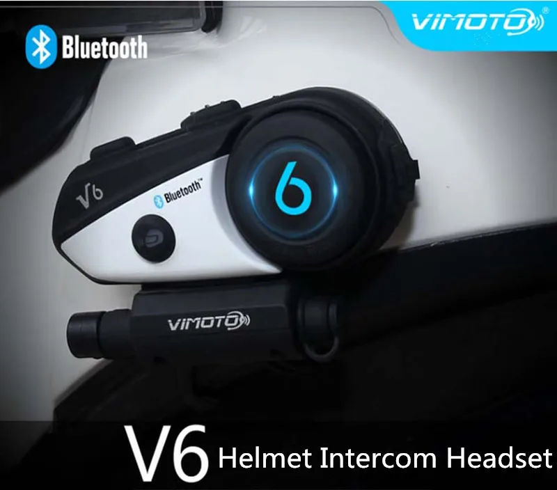 Vimoto V6 BT Interphone мотоциклетный шлем гарнитура Интерком одновременно пара 2 различных Bluetooth Высокая точность передачи