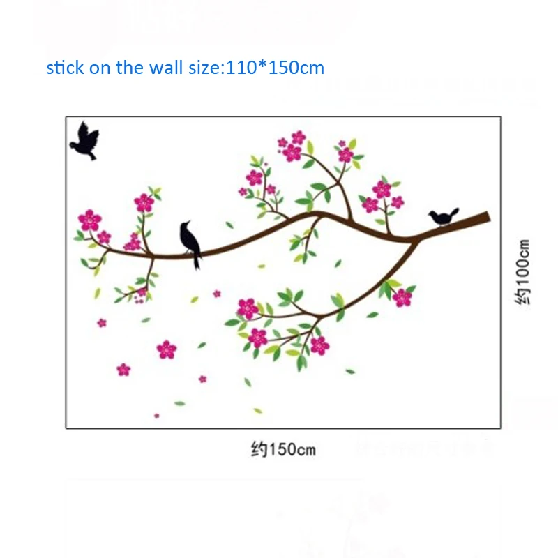 Прекрасный ветка дерева Наклейка на стену Стикеры для гостиная съемный спальни