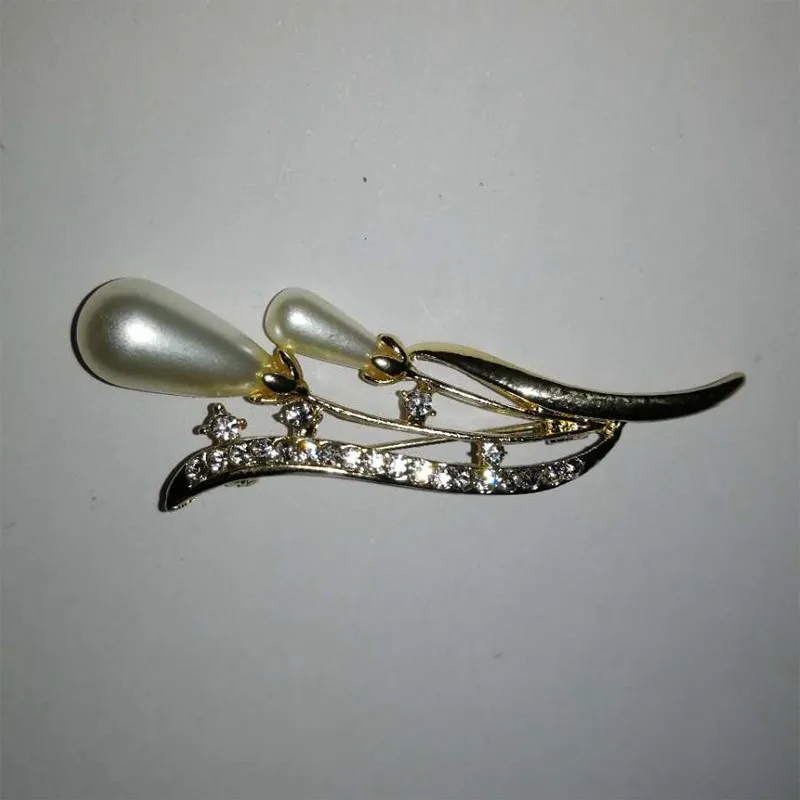itugodc 2019 New Trendy Flowers Brooches Alloy colored Classic Imitation Pearls Cute Bright Zircon | Украшения и аксессуары