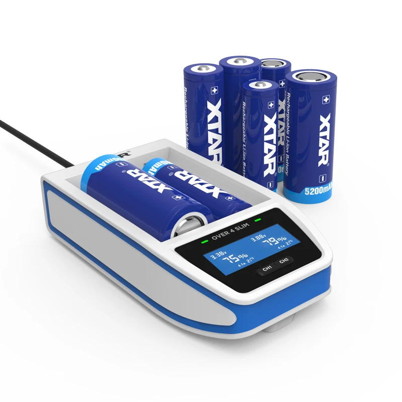 XTAR Зарядное устройство s более 4 тонкий XTAR новые ЖК-дисплей Зарядное устройство быстрой зарядки для 20700 21700 22650 26650 18650 Батарея Зарядное устройство XTAR