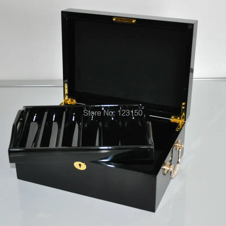 AC 010 высококачественные для игры в покер чип Деревянный чехол хранения 500