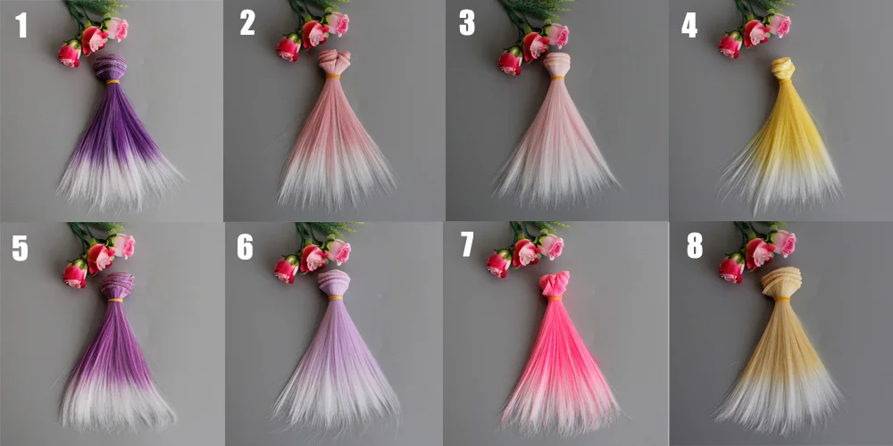 diy wig 15cm Парик для куклы 15*100 см Diy Мини трессы высокотемпературный материал парик для BJD аксессуары для куклы два цвета трессы - Цвет: diy wig 15cm