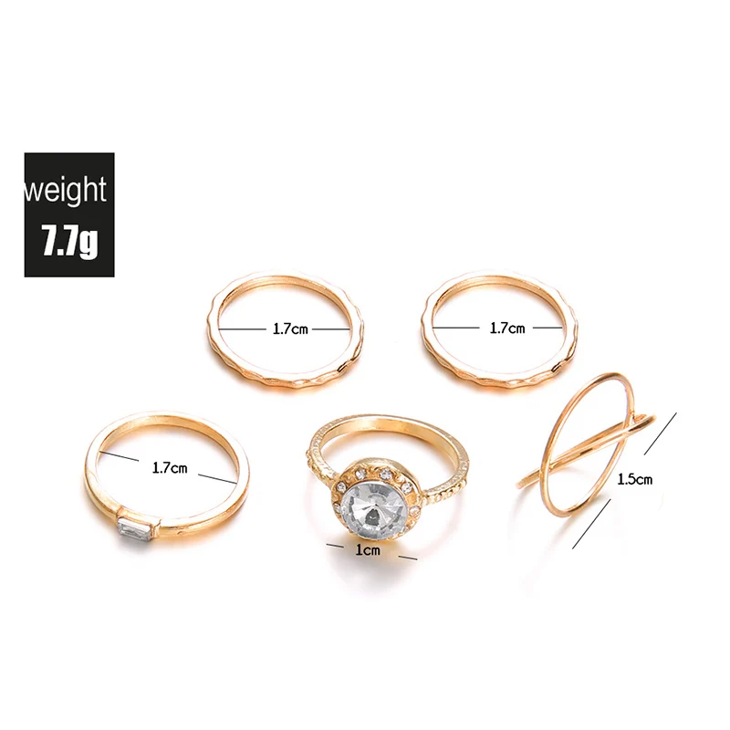 5 шт. женские кольца в стиле ретро набор классические инкрустированные