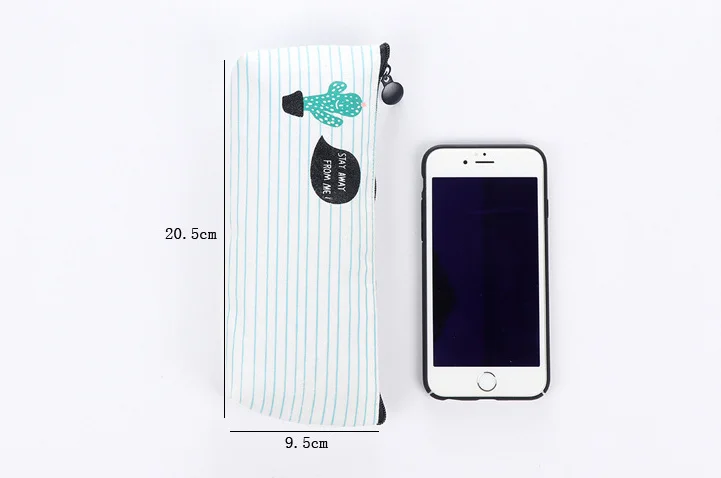 Свежий Зеленый Кактус большой емкости Холст Карандаш сумка для детей