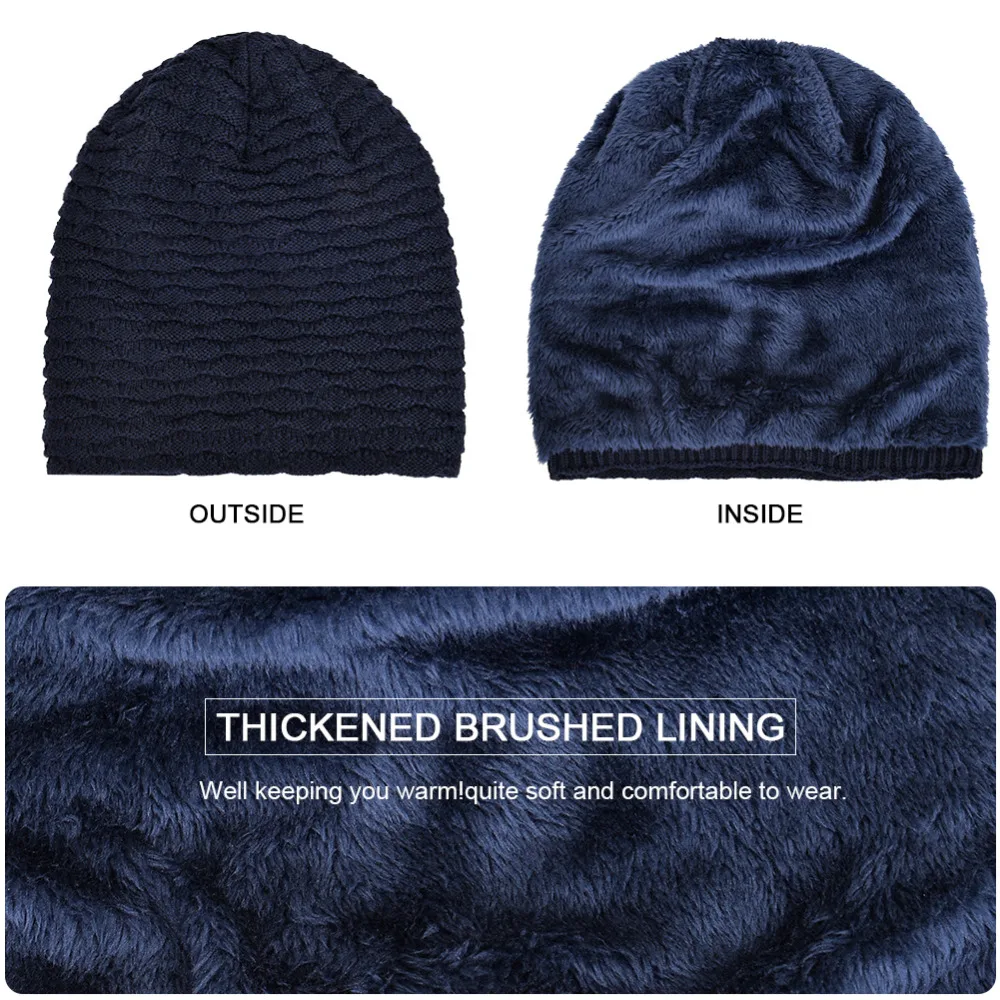 VBIGER Мужская и женская зимняя теплая вязаная шапка громоздкая Skullies Beanies Slouch